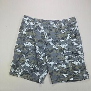 Wrangler Cargo‎ Shorts Relaxed Fit Digital Camo Grey Green Mens 36x10